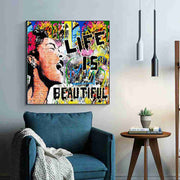 Life Is Beautiful Square - Banksy 