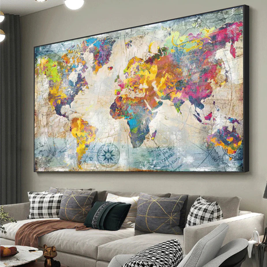 Mappa del Mondo Multicolor