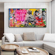 Love is All We Need  -  Banksy Stampa tela canvas