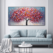 Albero rosso, rosa e arancio