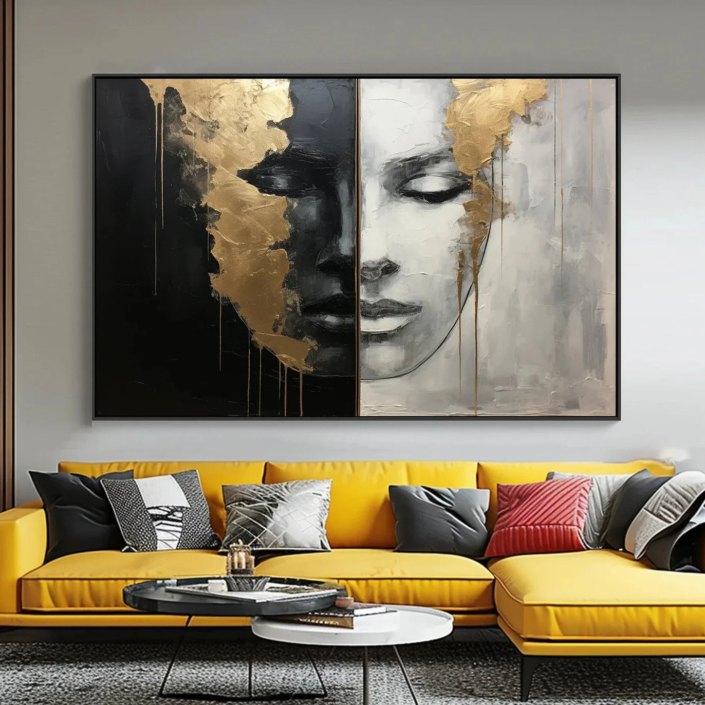 Arte astratta del viso, Nero e Oro