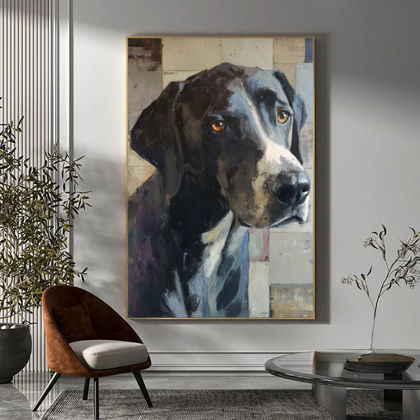 Black dog with white muzzle