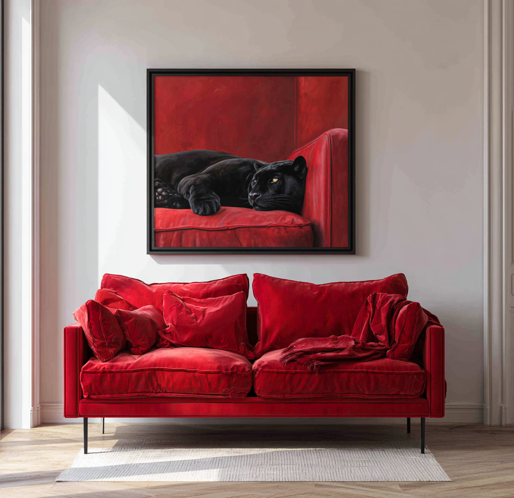 Crouching black panter