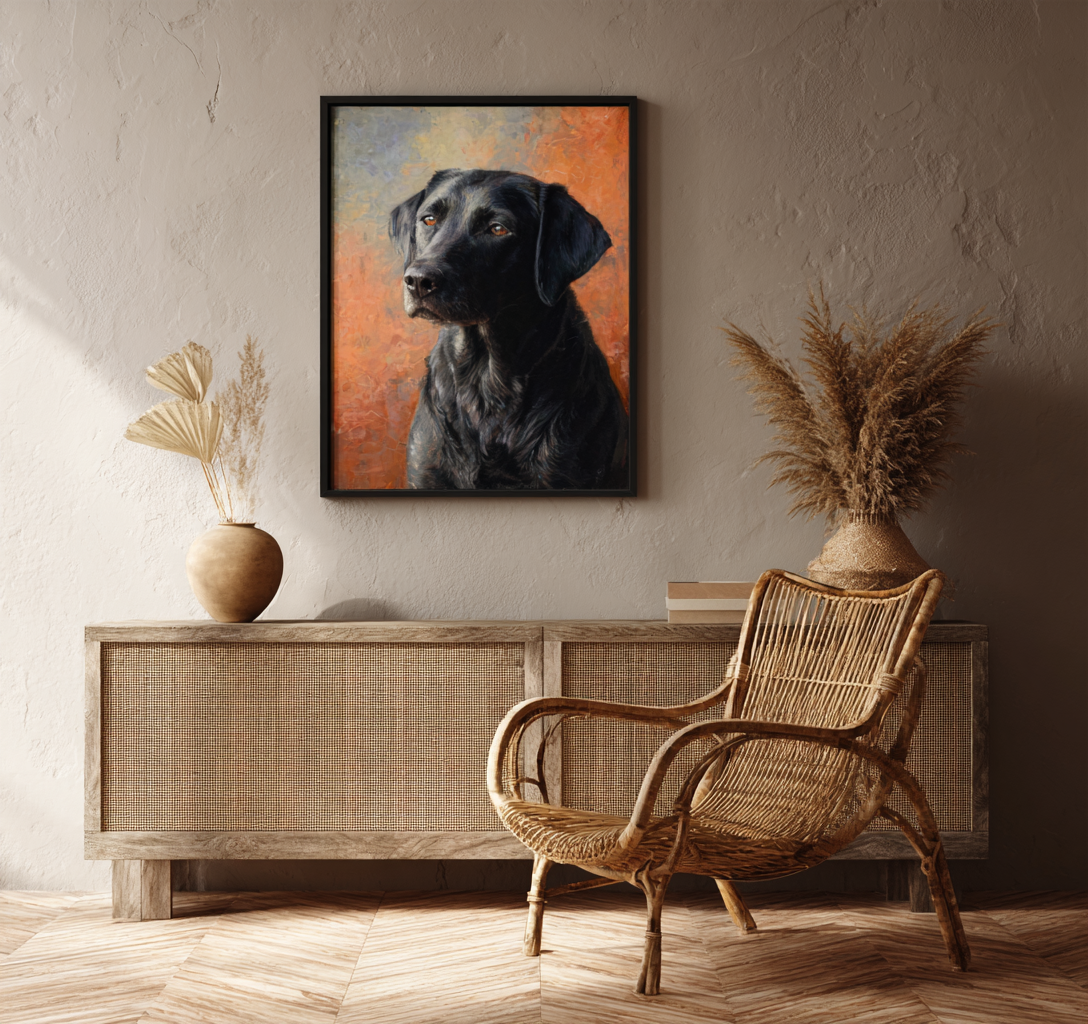 Portrait black labrador