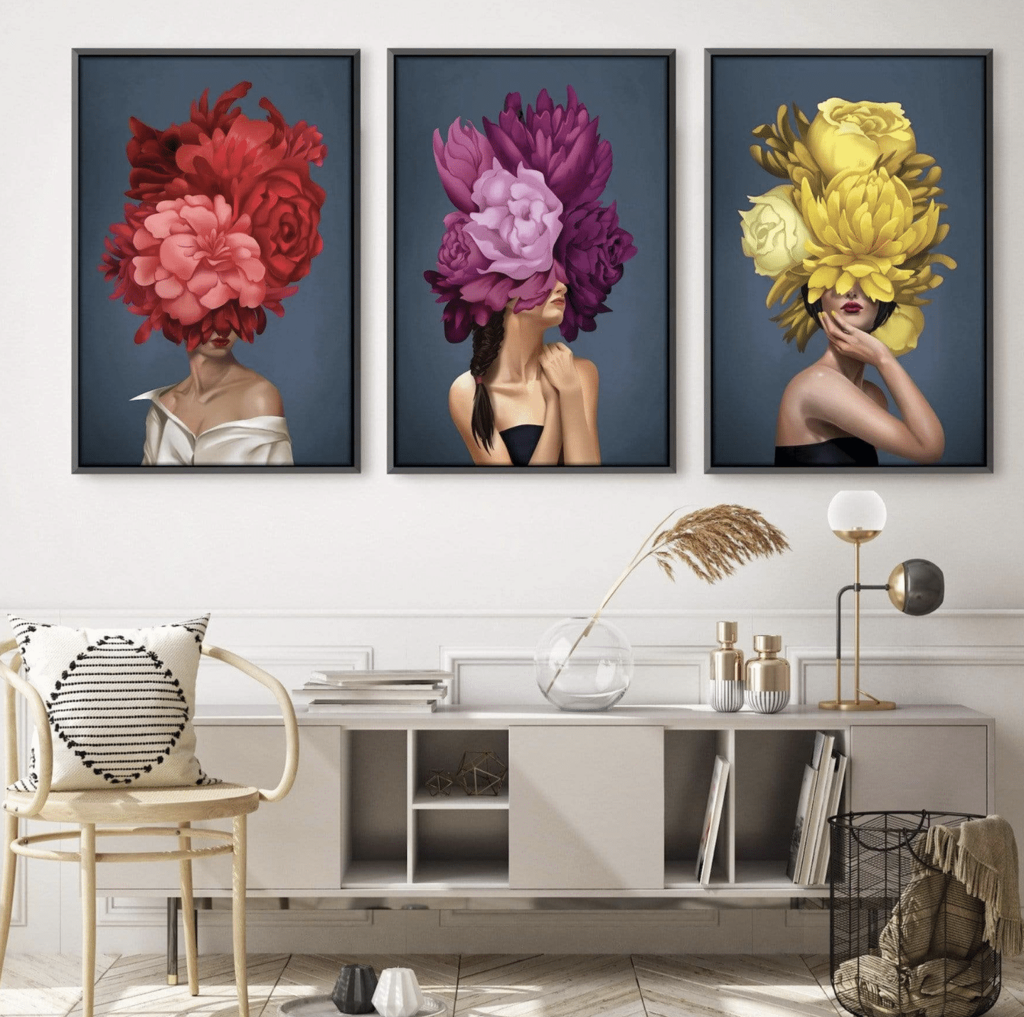 Donne e Bouquet - set 3 pezzi