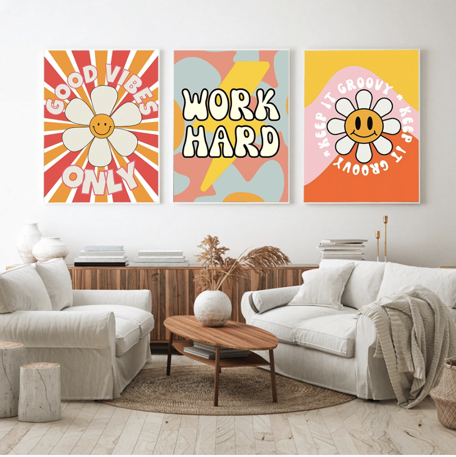 Good vibes only 70s - Set 3 Pezzi