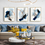 Sinfonia di Pennellate Blu - Set 3 Pezzi