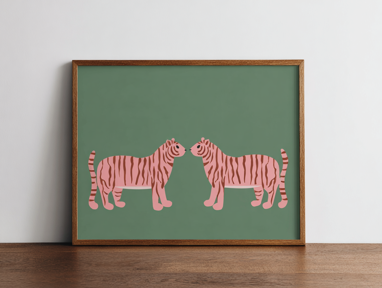Two tiger poster minimalist