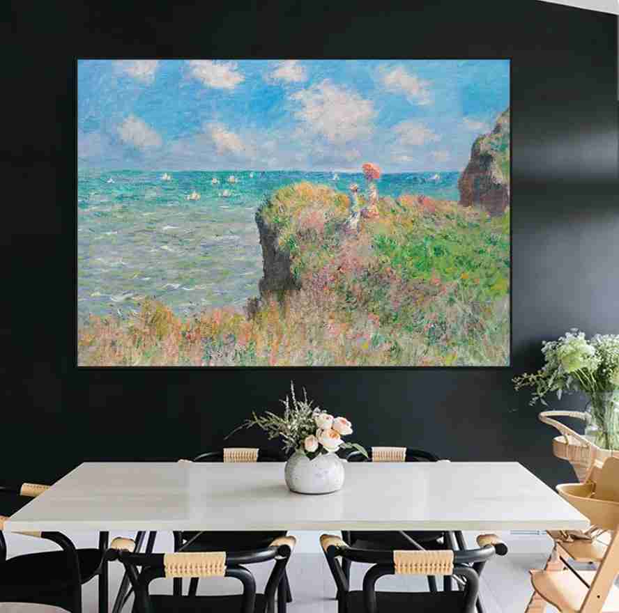 A Walk on the Cliffs at Pourville - Monet 